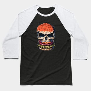 Scary Burger Skull Baseball T-Shirt